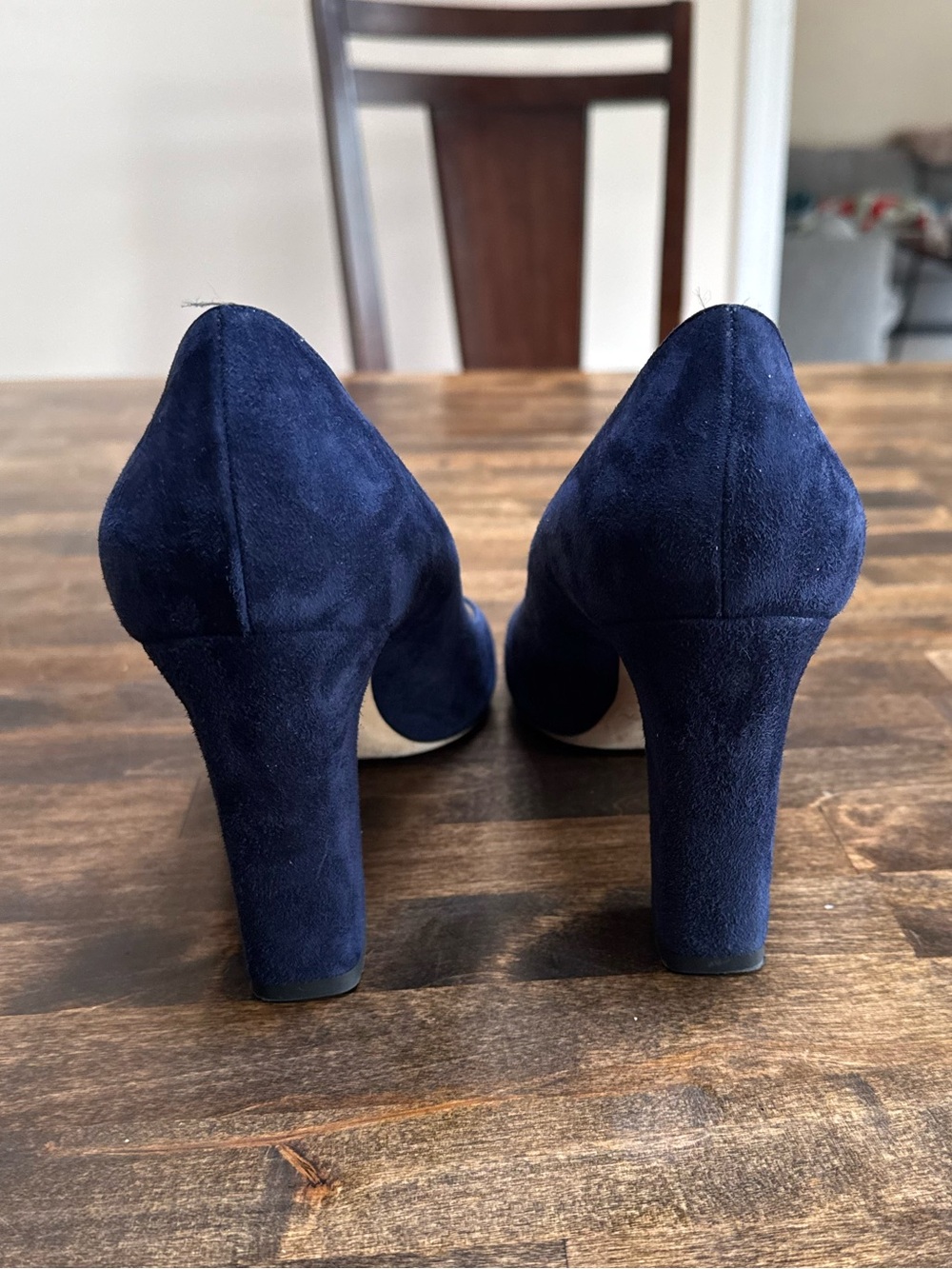 Jimmy Choo 11 Navy Suede Billie 85 Heel Pumps - Picture 4 of 6